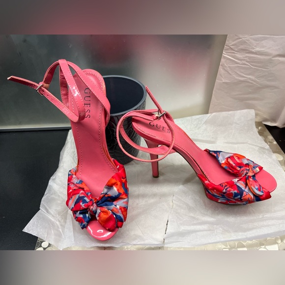 Guess Barbie Pink Floral Heels - Picture 2 of 6